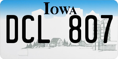 IA license plate DCL807