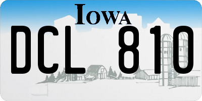 IA license plate DCL810
