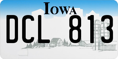 IA license plate DCL813