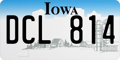 IA license plate DCL814