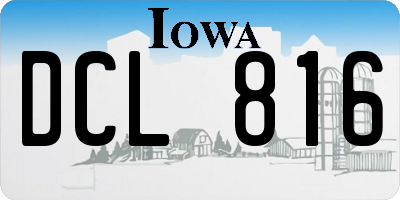 IA license plate DCL816