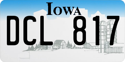IA license plate DCL817