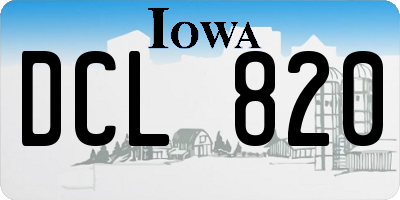 IA license plate DCL820