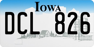 IA license plate DCL826