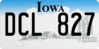 IA license plate DCL827
