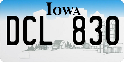 IA license plate DCL830