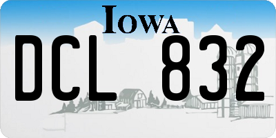 IA license plate DCL832