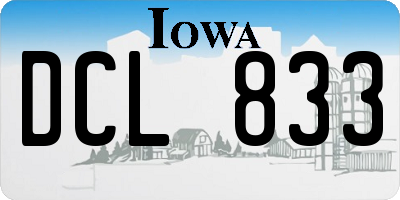 IA license plate DCL833