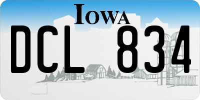IA license plate DCL834