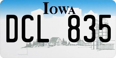 IA license plate DCL835