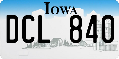 IA license plate DCL840