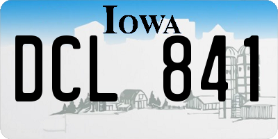 IA license plate DCL841