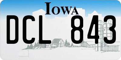 IA license plate DCL843