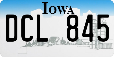 IA license plate DCL845