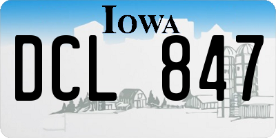 IA license plate DCL847