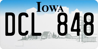 IA license plate DCL848
