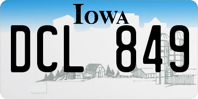 IA license plate DCL849