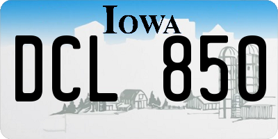 IA license plate DCL850