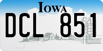 IA license plate DCL851
