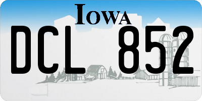 IA license plate DCL852