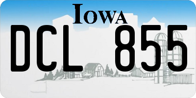 IA license plate DCL855