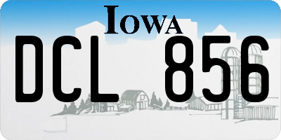 IA license plate DCL856
