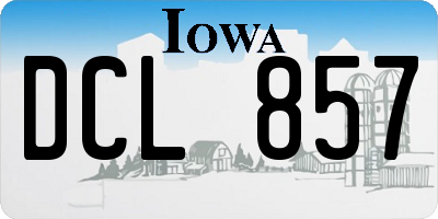 IA license plate DCL857