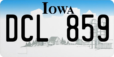IA license plate DCL859