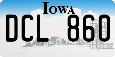 IA license plate DCL860