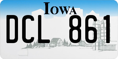 IA license plate DCL861