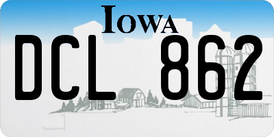 IA license plate DCL862