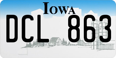 IA license plate DCL863