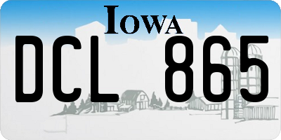IA license plate DCL865