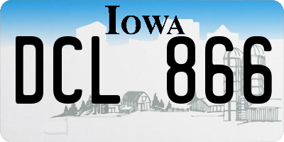 IA license plate DCL866