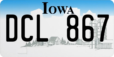 IA license plate DCL867