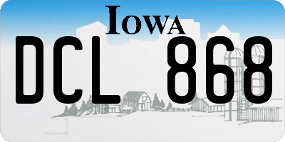 IA license plate DCL868