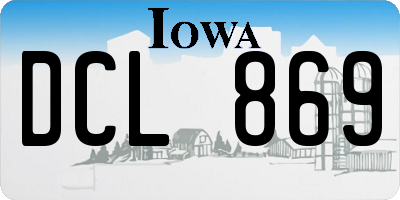 IA license plate DCL869