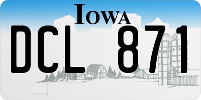 IA license plate DCL871