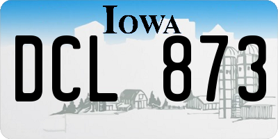 IA license plate DCL873