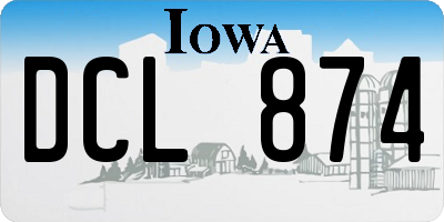 IA license plate DCL874