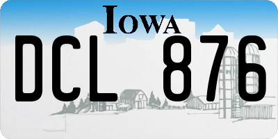 IA license plate DCL876