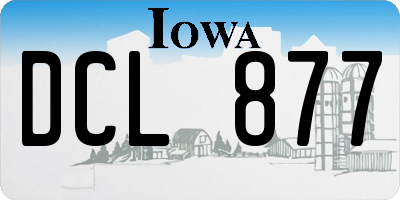 IA license plate DCL877