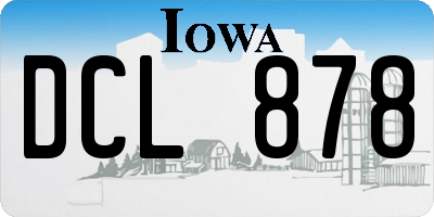 IA license plate DCL878