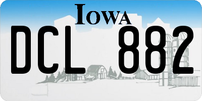 IA license plate DCL882