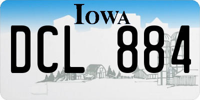 IA license plate DCL884