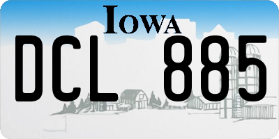 IA license plate DCL885
