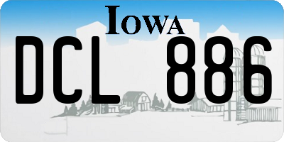 IA license plate DCL886