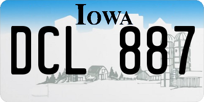 IA license plate DCL887