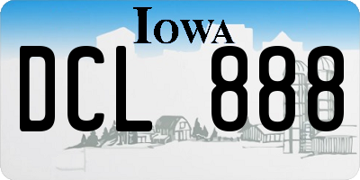 IA license plate DCL888