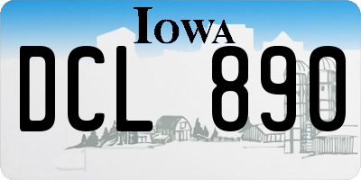 IA license plate DCL890